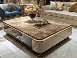 Light luxury large coffee table microcrystalline stone modern living room marble coffee table