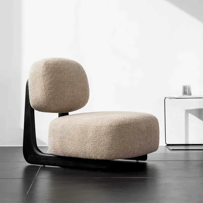 Beautiful single sofa chair solid wood simple floor Slacker children internet celebrity