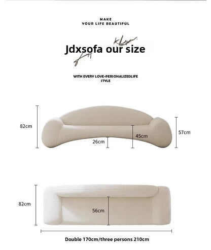 Cream wind small apartment designer special-shaped small sofa creative curved clothing store reception lounge area fabric sofa