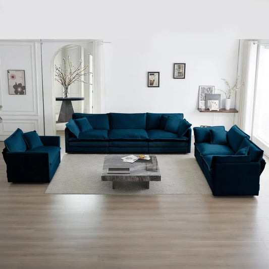 Modern Sofa Couch 3 Piece Set Extra Deep Seat Sectional Sofa for Living Room Oversized Sofa 3 Seat Sofa Loveseat and Single Sof