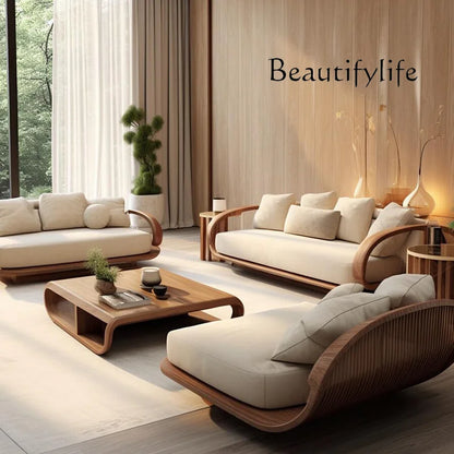 couch Minimalistic Wooden Sofa Stools Recliners Modern 3 Seater Lazy Living Room Couch Lounge