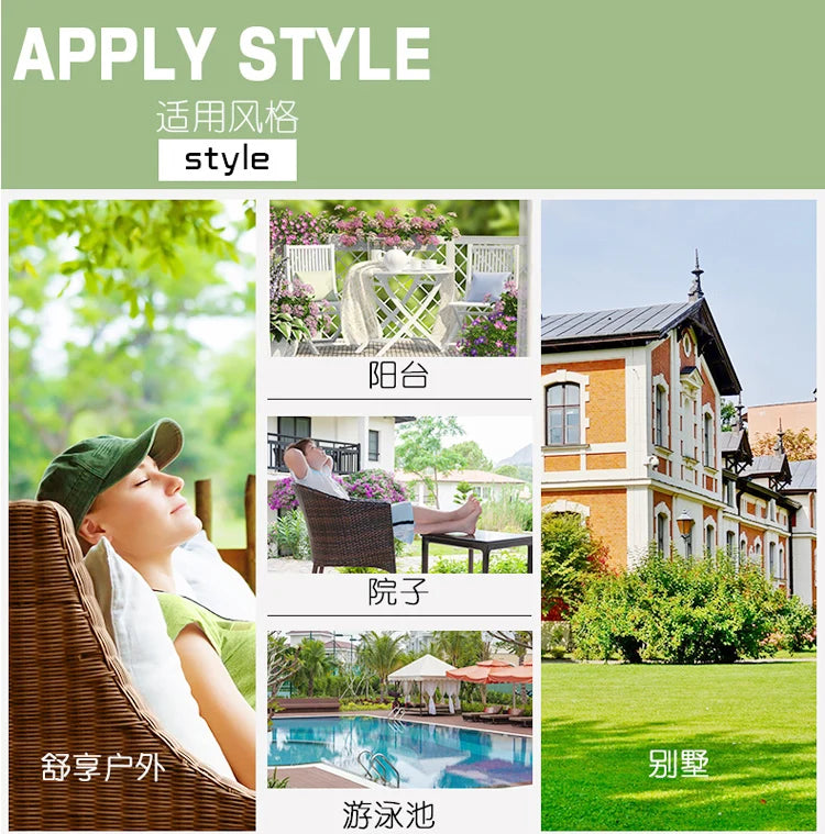 Outdoor leisure courtyard rattan chair five-piece combination outdoor villa open-air balcony creative storage home back chair