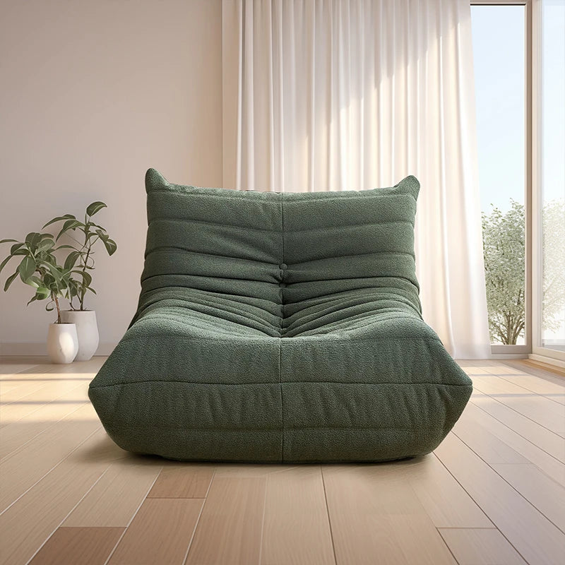 Fabric Lazy Floor Sofa, Modern Armless Floor Recliner, Living Room Bedroom Office Single Corner Chair Sofa