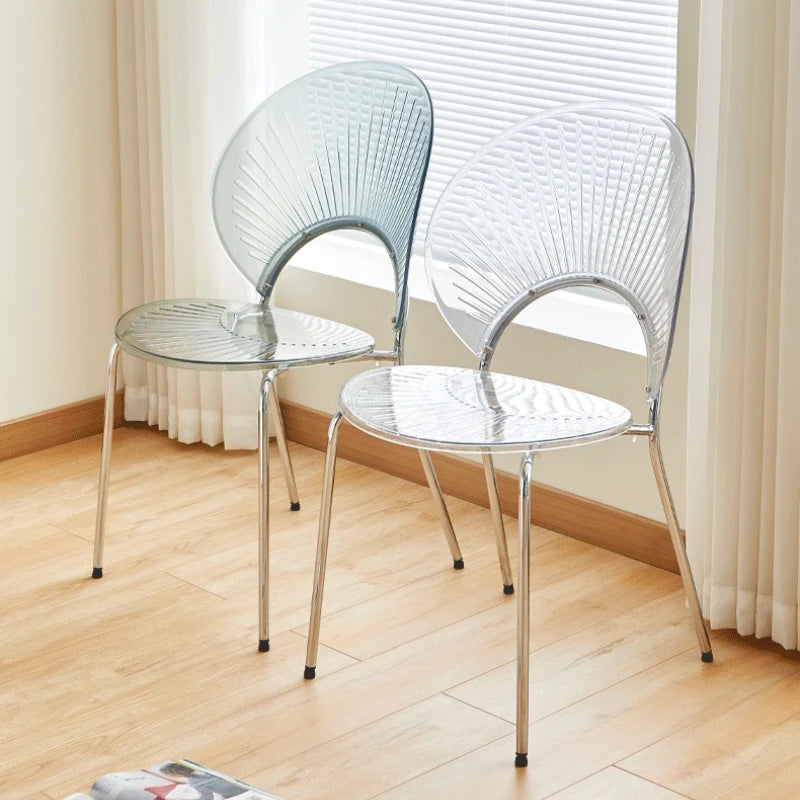 Nordic Dining Chair,home Leisure Transparent Dining Table Chair,minimalist Homestay Chair,hotel Shell Chairs, Sun Backed Chairs