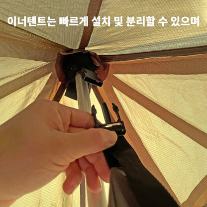 4 Season Hot Tent with Stove Jack Winter Teepee Tent Waterproof Camping Tipi Tent for 2 3 4 Person Outdoor Bushcraft Hiking