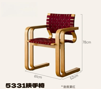 LTT Armchair Bauhaus Vintage French Solid Wood Dining Chair Medieval Back Chair