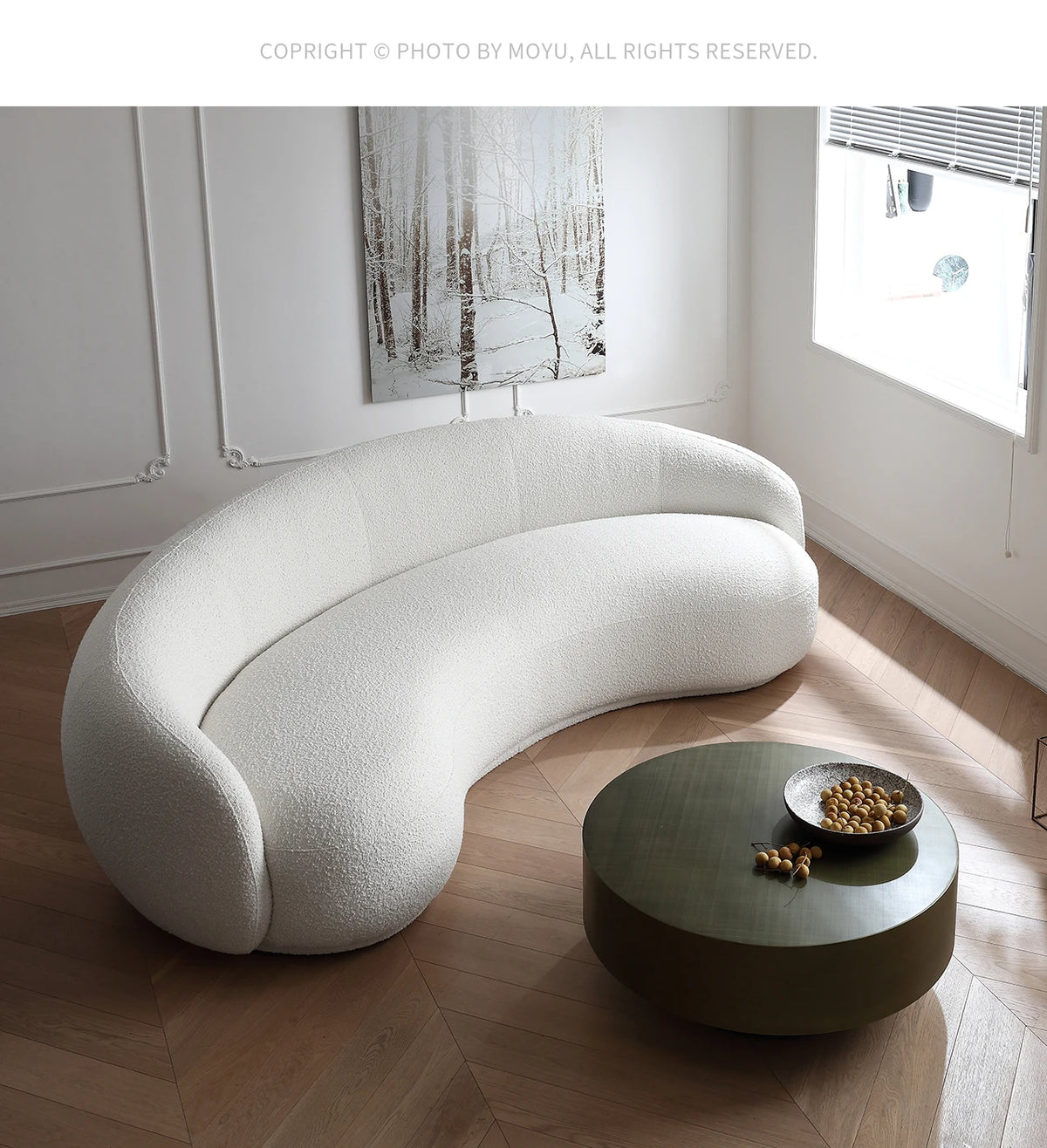 Living room Julep sofa Curved cashew sofa