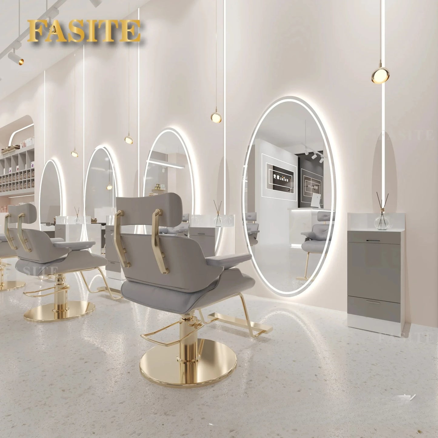 Beauty Barber Shop Mirror Frameless Barber Shop Internet celebrity hair salon