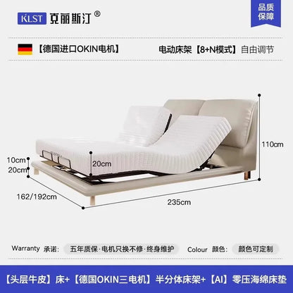 Soft Luxury Modern Double Bed Lift Up Electric Adults Smart Double Bed Queen Mattress Camas De Dormitorio Bedroom Furniture