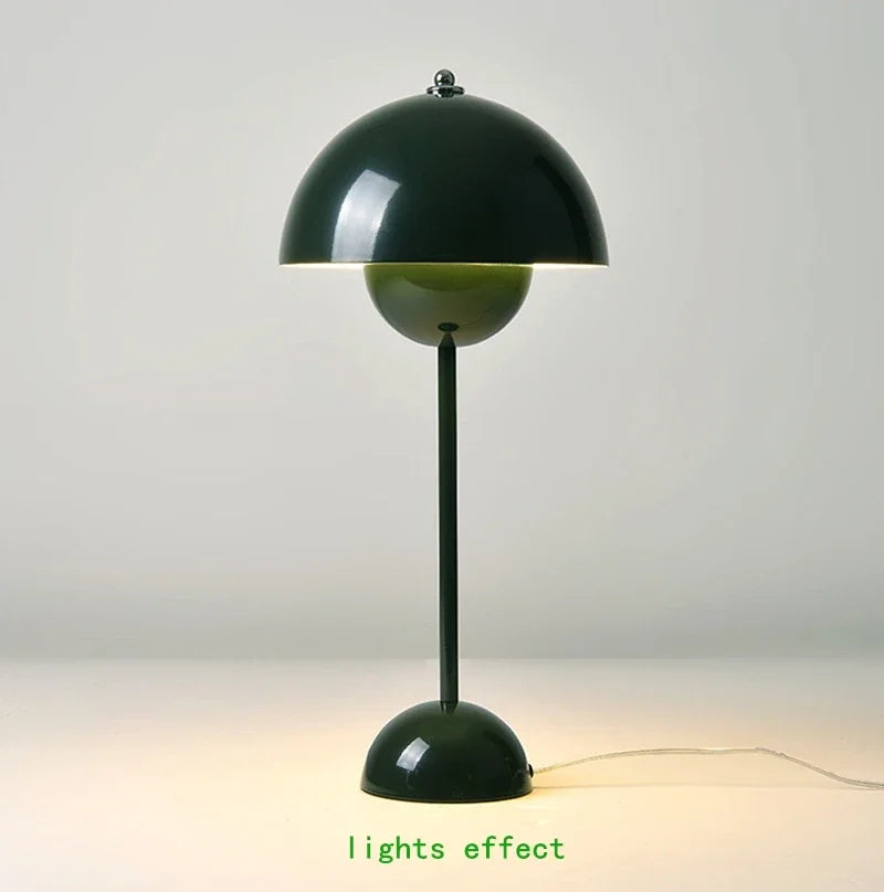 Nordic modern minimalist bedroom bedside lamp creative  flower bud cream style small table