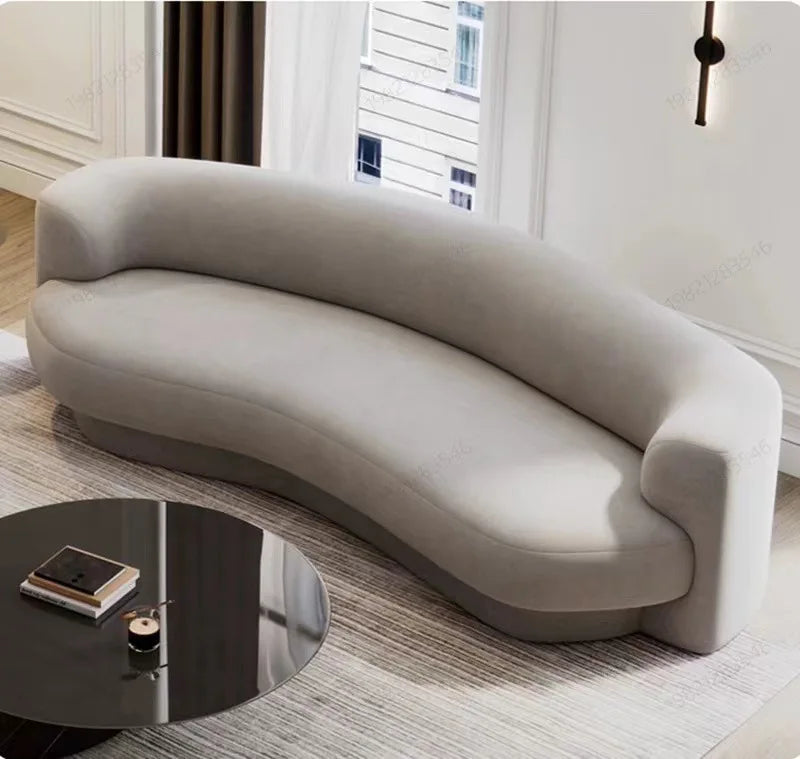 Curved Italian minimalist special-shaped sofa, small apartment living room sofa