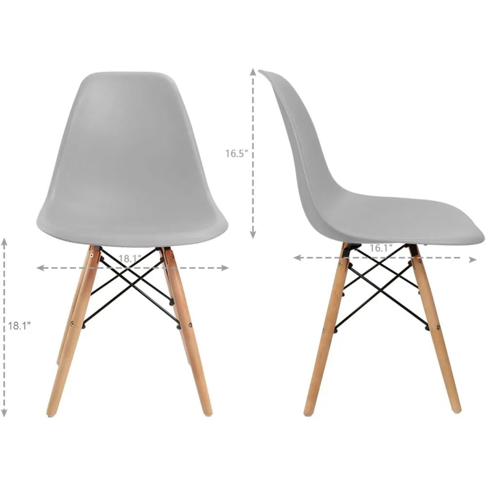 Furmax Modern Style Dining Chair Mid Century Modern DSW Chair, Shell Lounge Plastic Chair for Kitchen Chairs Set of 4(White)