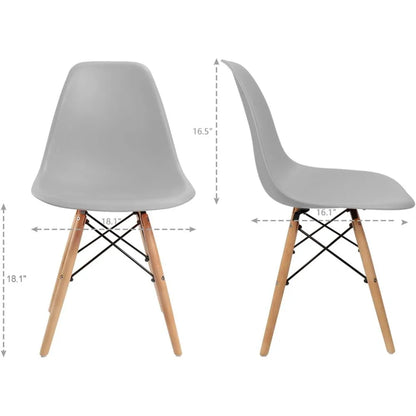 Furmax Modern Style Dining Chair Mid Century Modern DSW Chair, Shell Lounge Plastic Chair for Kitchen Chairs Set of 4(White)