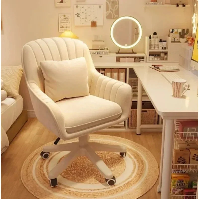 Modern Velvet Home Office Chair Mid-Back Computer Task Chair with Swivel Height Adjustment Tufted Upholstered Office Task Chair