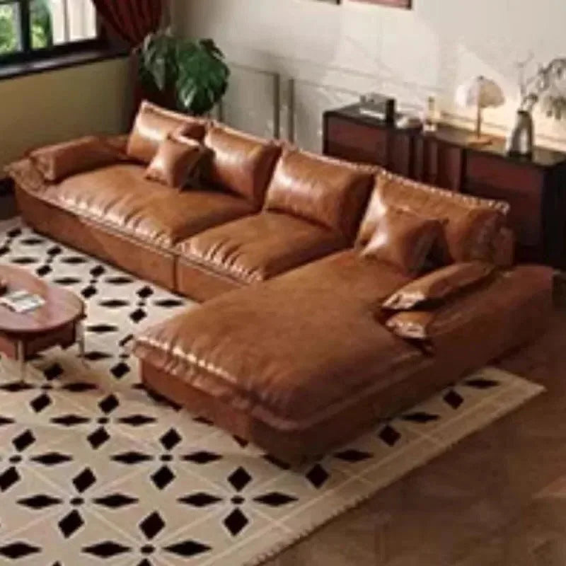 Large Size Leather Living Room Sofas Love Seat Nordic Modern Minimalist Living Room Sofas Relaxing Sillon Cama Trendy Furniture