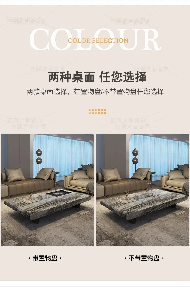 minimalist advanced sense modern simple living room household rectangular oval marble coffee table