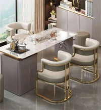 Luxury golden Dining Chairs wrought Iron Backrest Armchair Kitchen Modern Dining Room Furniture Home Bedroom Salon Makeup Chair