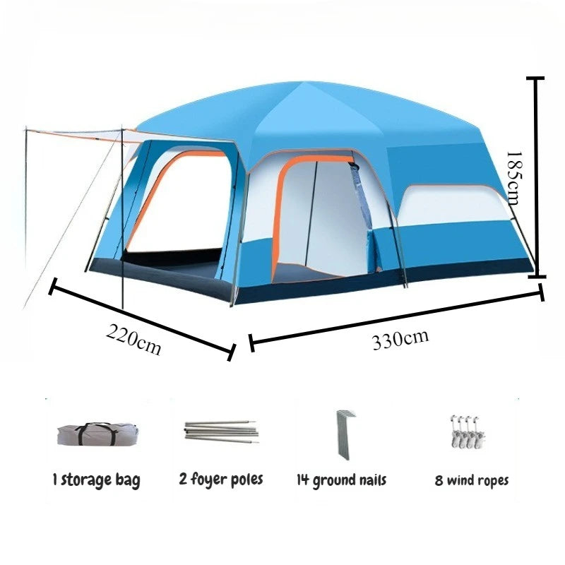 Sunshade Waterproof Tent Portable Wear Resistance Camping Tents Outdoor Stable Windproof Large Spaces Four Season Shelters