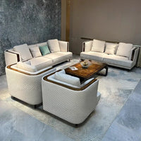 Italian light luxury leather sofa combination