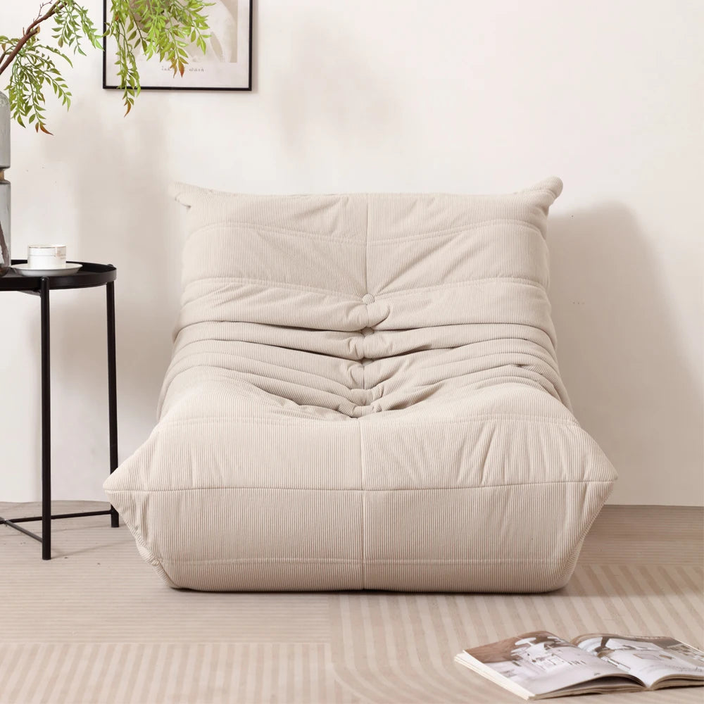 Lazy Sofa, Caterpillar Sofa | Classic Grey Sponge-Filled, Living Room Ready, No Electricity Needed