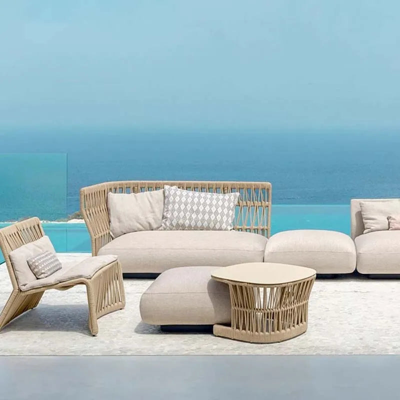 Outdoor sofa, courtyard, rattan woven outdoor swimming pool, homestay furniture, leisure combination, outdoor rattan chair