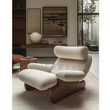 Comfortable solid wood sofa chair soft decoration living room casual armrest recliner