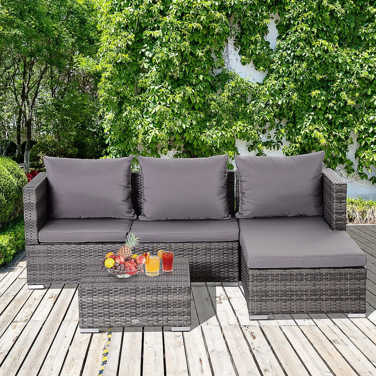 Promotional  Modern Design Patio PE Rattan Garden Furniture Garden Furniture Outdoor 3pc Rattan Wicker Sofa Corner Sofa Set