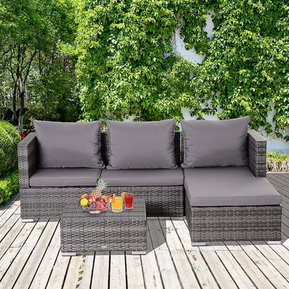 Promotional  Modern Design Patio PE Rattan Garden Furniture Garden Furniture Outdoor 3pc Rattan Wicker Sofa Corner Sofa Set