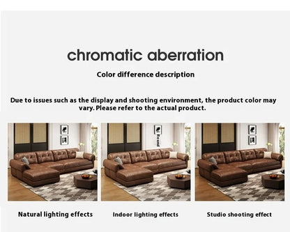 Minimalist Brown Sleep Sofa Faux Leather Designer Loveseat Lazy Sofa Couch Cloud Divano Da Soggiorno Living Room Furniture