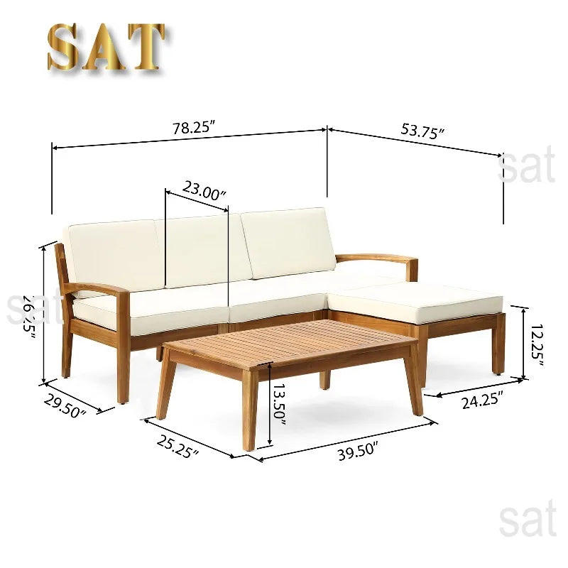 #Luxury More Design Waterproof Living Room Patio Hotel Sectional Outdoor Sofa Teak Wood Balcony Garden Set