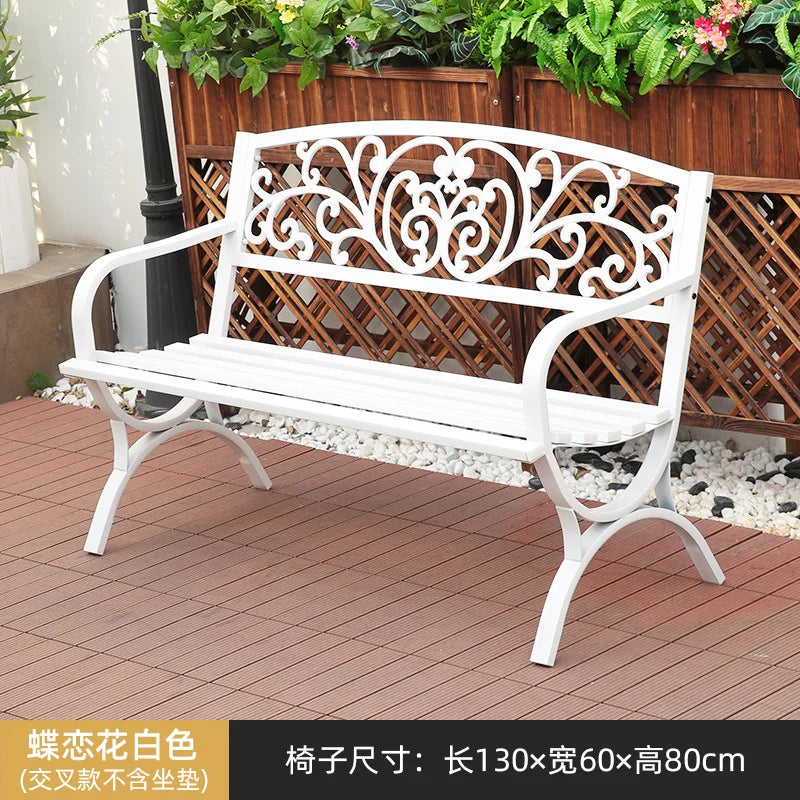 Practical Rustic Waterproof Furniture Cast IronBackrest  Iron Public Leisure Seating Metal Outdoor Garden Patio Park Bench