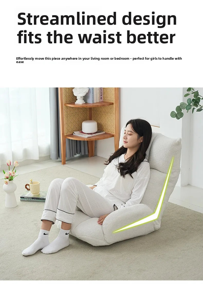 Folding lazy sofa,lounge chair,winter family bedroom balcony leisure chair,velvet fabric, adjustable backrest chair,soft cushion