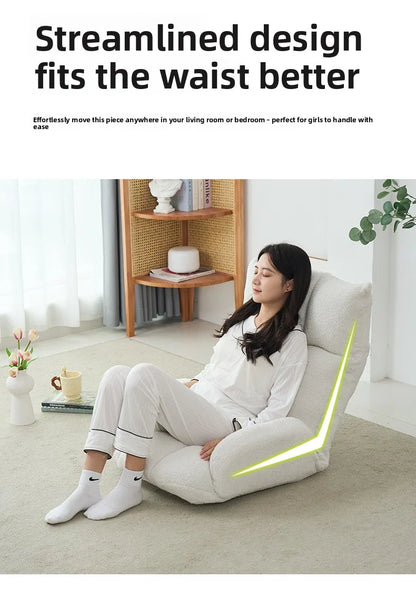 Folding lazy sofa,lounge chair,winter family bedroom balcony leisure chair,velvet fabric, adjustable backrest chair,soft cushion