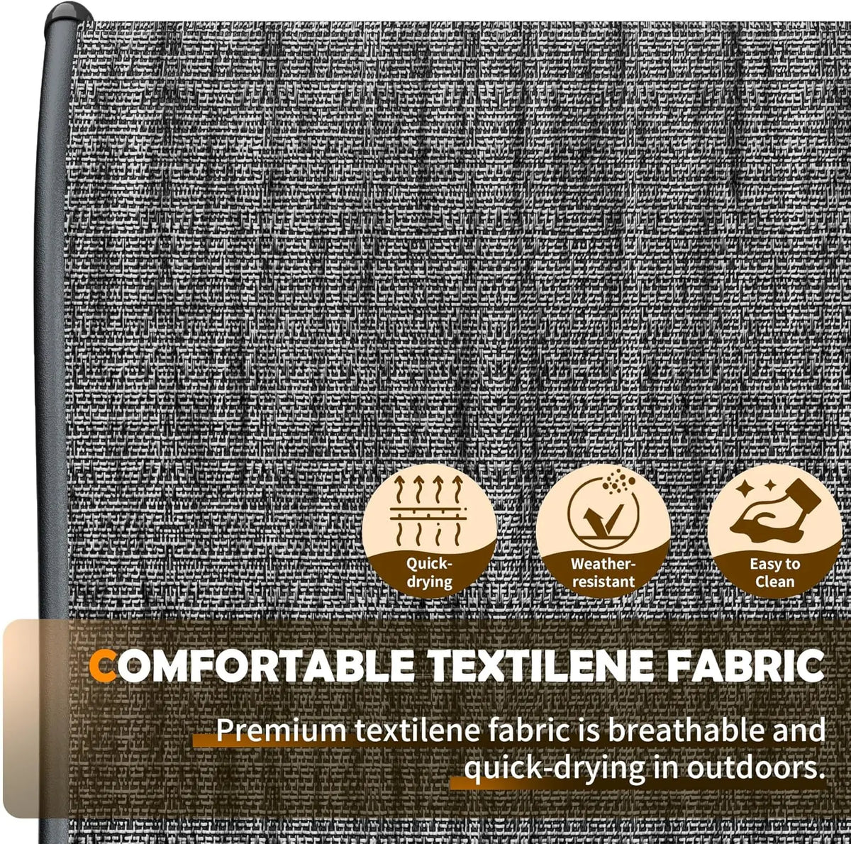 Patio Chairs Set of 4, Stackable Outdoor Chairs with All Weather Breathable Textilene, High Back Metal Frame