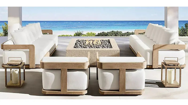 New Design Morden Outdoor Patio Furniture Sofa Set All Weather Waterproof Fabric Aluminum Sofa
