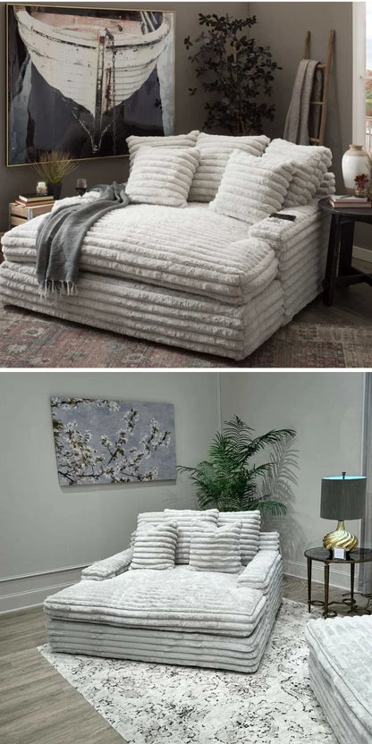 Modern Lazy Sofa Thick Corduroy Cloud Design Extra Wide Seat Depth Vacuum Compressed Packaging Easily Create a Cozy Corner