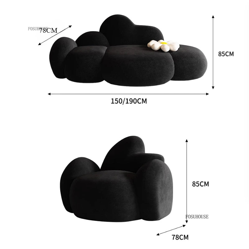 Simple Small Apartment Living Room Sofas Nordic Home Balcony Single Back Sofa Chair Beauty Salon Lounge Reception Double Sofas