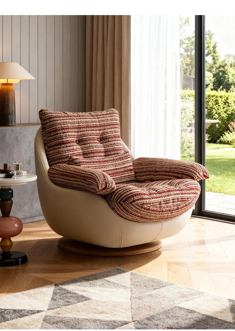 Medieval sofa chair light luxury high-end chair single rotating lazy leisure chair