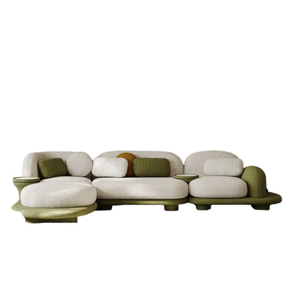 Wooden combination sofa set, corner combination, special shape, sponge filling material