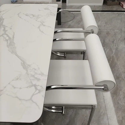 Mid-Century Designer Chair Industrial Metal Dining Seat Bedroom Vanity Stool with Backrest Stainless Steel Office Chair for Home