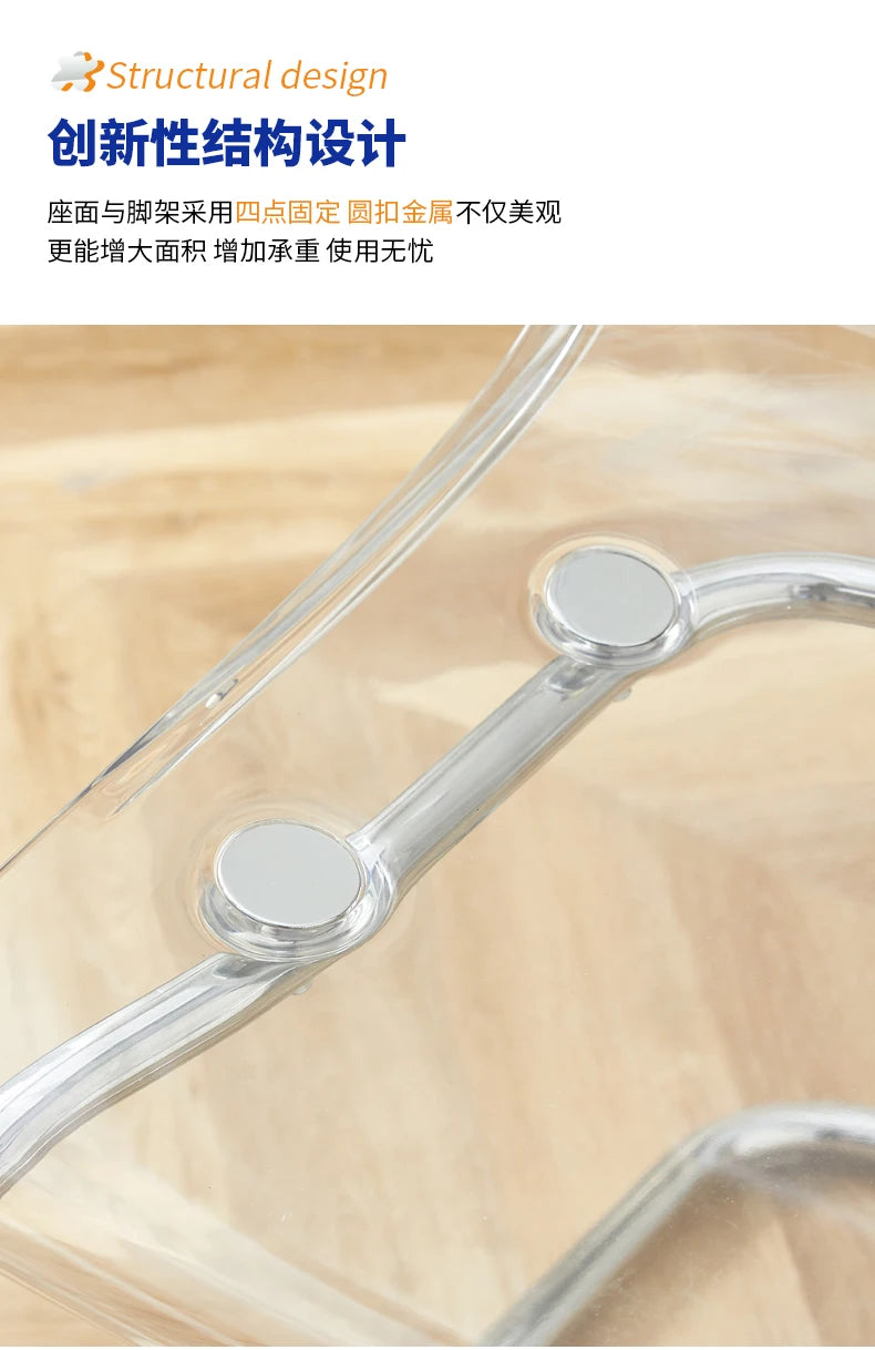 Furniture Stool Modern Transparent Chairs Designer Metal PC Plastic Dining Chair Home Creative Backrest Dining Table Stools