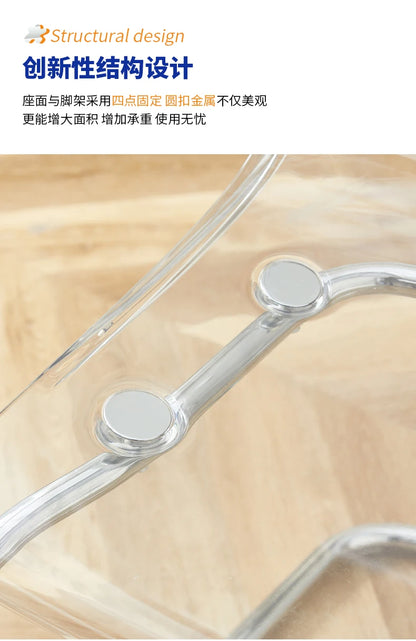 Furniture Stool Modern Transparent Chairs Designer Metal PC Plastic Dining Chair Home Creative Backrest Dining Table Stools
