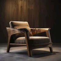 Designer's new black walnut ash wood single leisure sofa home sofa chair