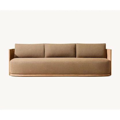 Outdoor garden furniture Custom garden patio teak sectional sofa set Waterproof fabric sofa  table and chair covers wood frame