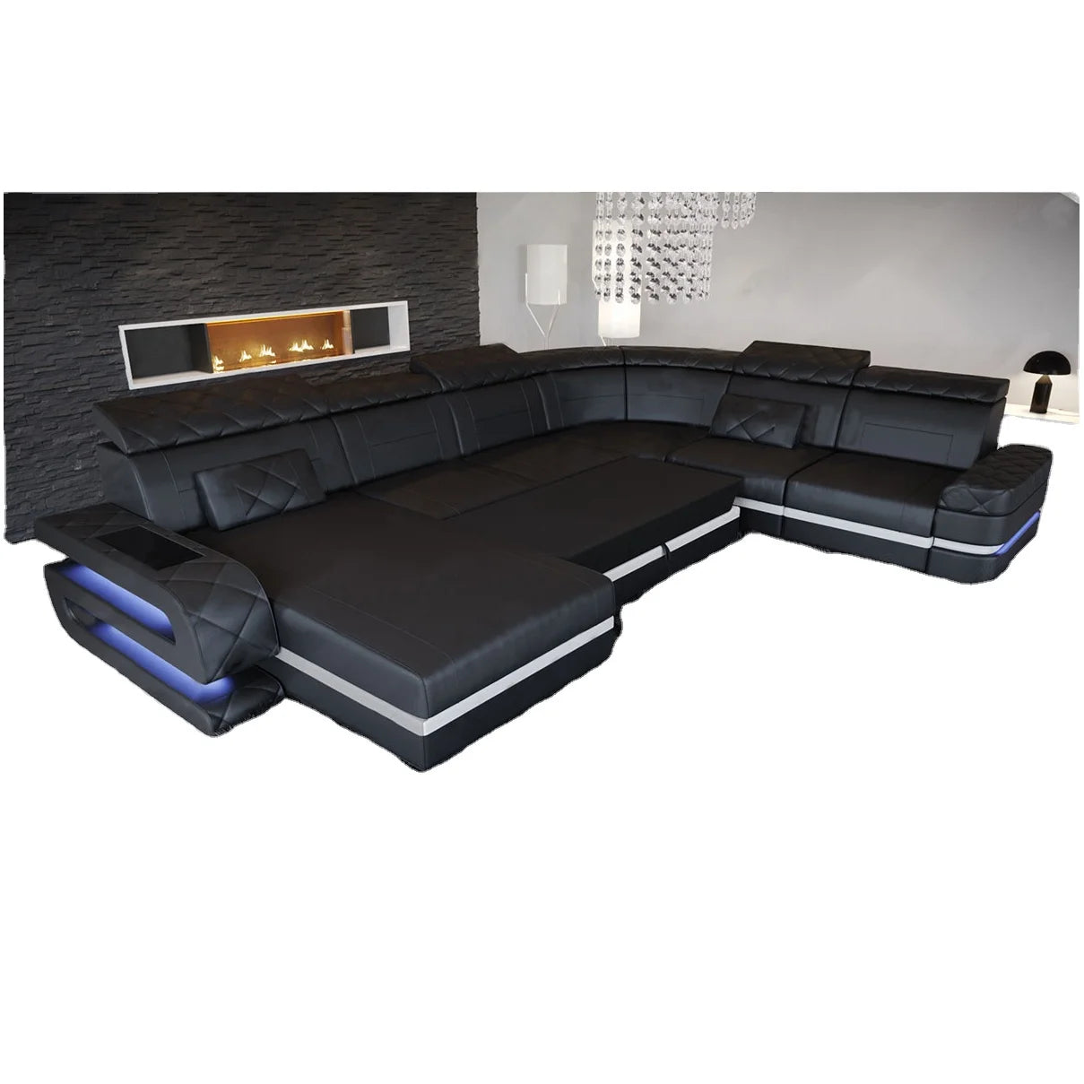 High Quality U Shape Leather Sofa Set Modern Sofa Set Furniture Living Room