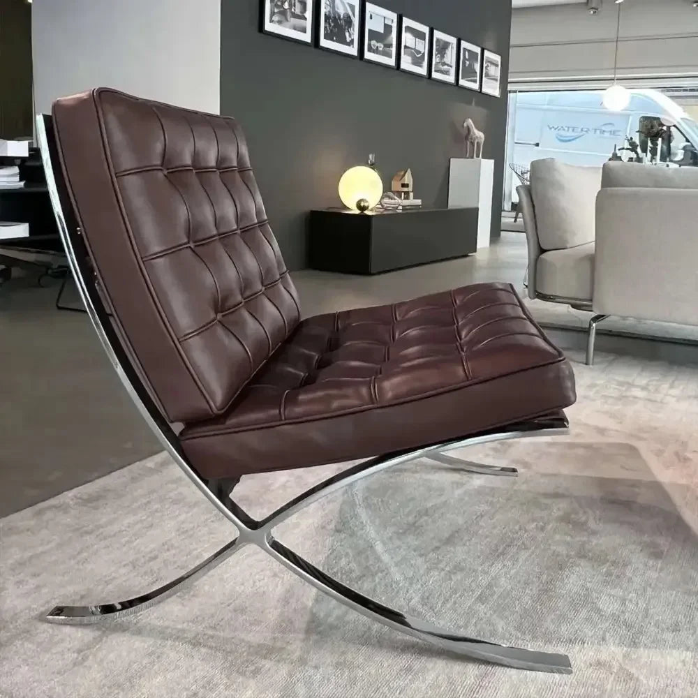 Nordic Bacelona Chair Single  Balcony Antique Metal Style Living Room Office Negotiation Chair Designer Leisure