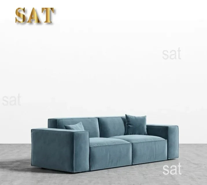 /Italian simple square multiperson combination sofa Nordic creative corner highend living room fabric sofa
