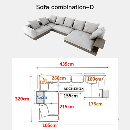 Italian Couch  For Living Room Minimalist Cotton And Linen Fabric Sectional Sofa Large Flat Floor Designer Living Room Sofas
