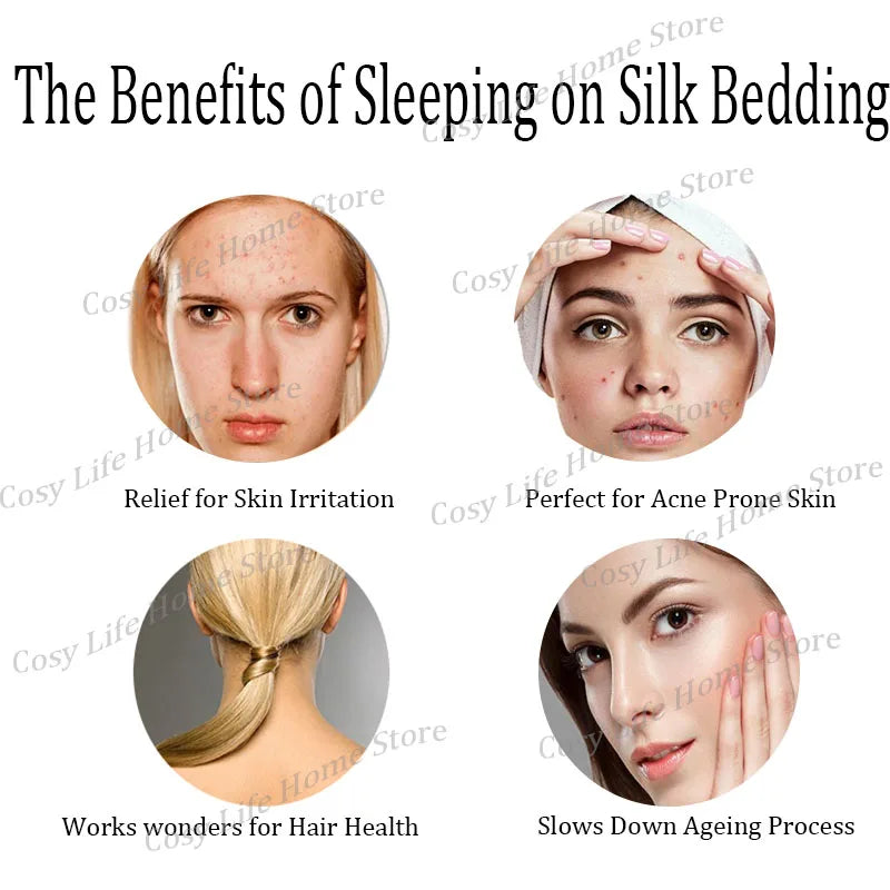 Luxury 100% Mulberry Silk Bedding Set with Duvet Cover Set Double King Queen Size Bedding Cover Kit 4pcs Bed Cover Bed Linen Set