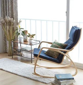 Liveable America Nordic Home Furnishing Bonn Rocking Chair Happy Chair Solid Wood Reclining Chair Lazy Maternity